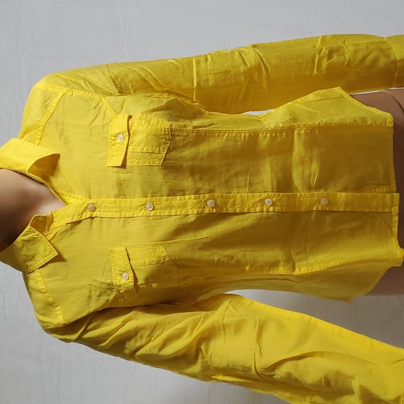 OLD NAVY Button down shirt M yellow - Picture 1 of 9